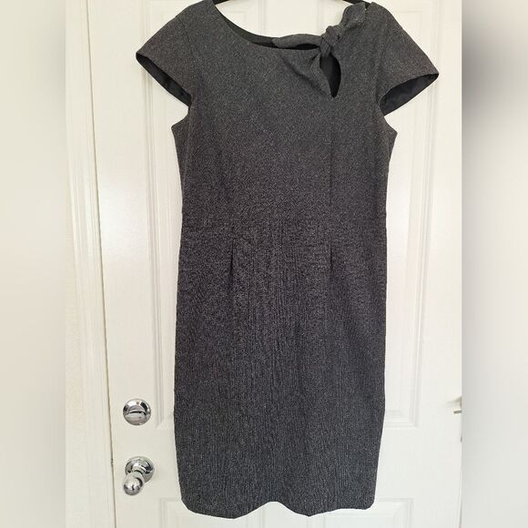 Oscar De La Renta blend gray short sleeve midi dress size 12 - Picture 1 of 6